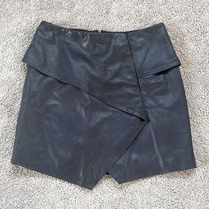 Black Leather Skirt - NEW